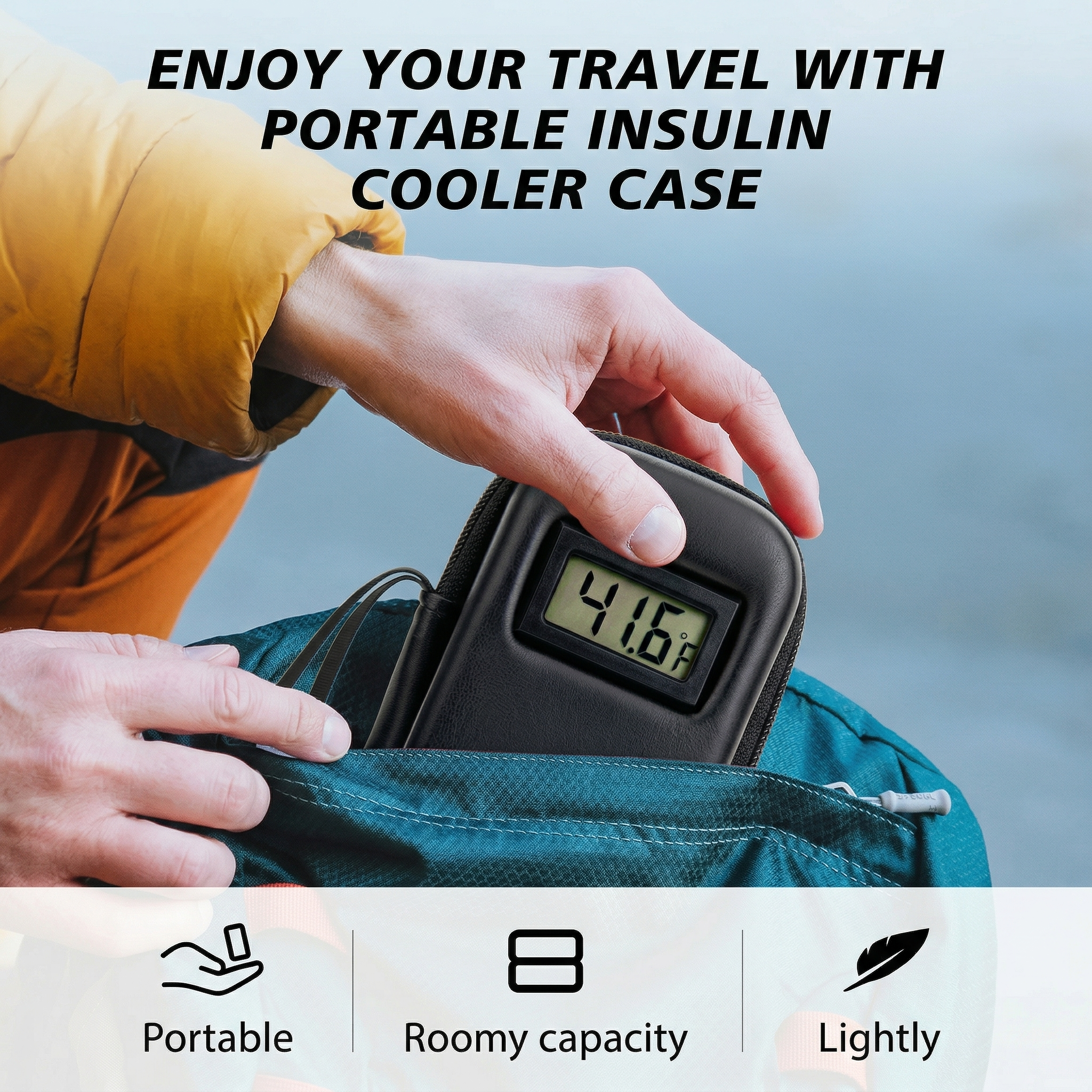 Velora™ Portable Temperature Display Medicine Travel Cooler
