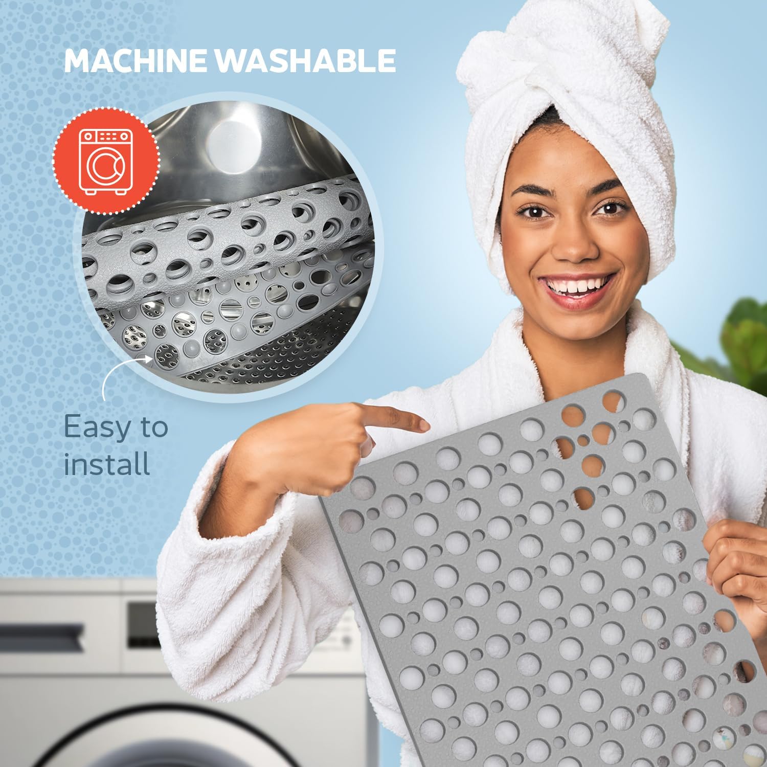 Velora™ Antibacterial & Non-Slip Bath Mat