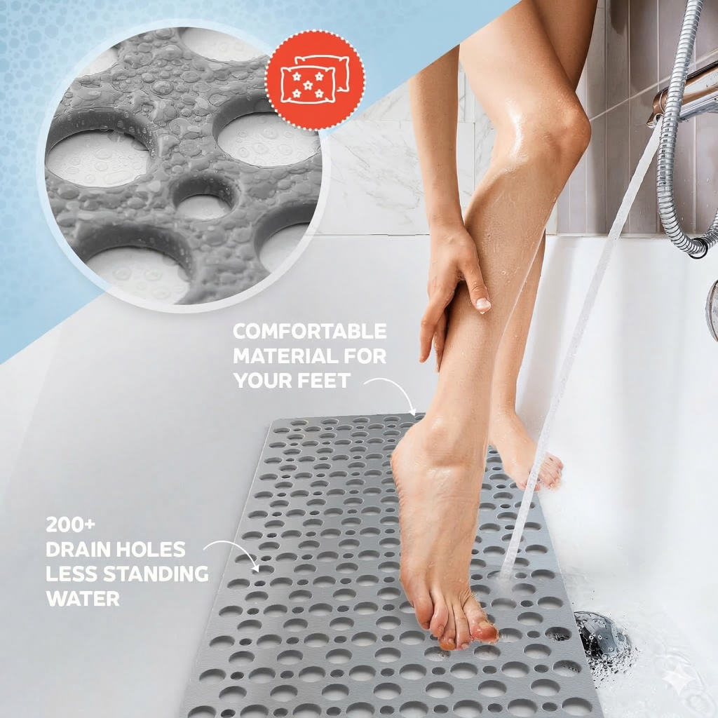 Velora™ Antibacterial & Non-Slip Bath Mat