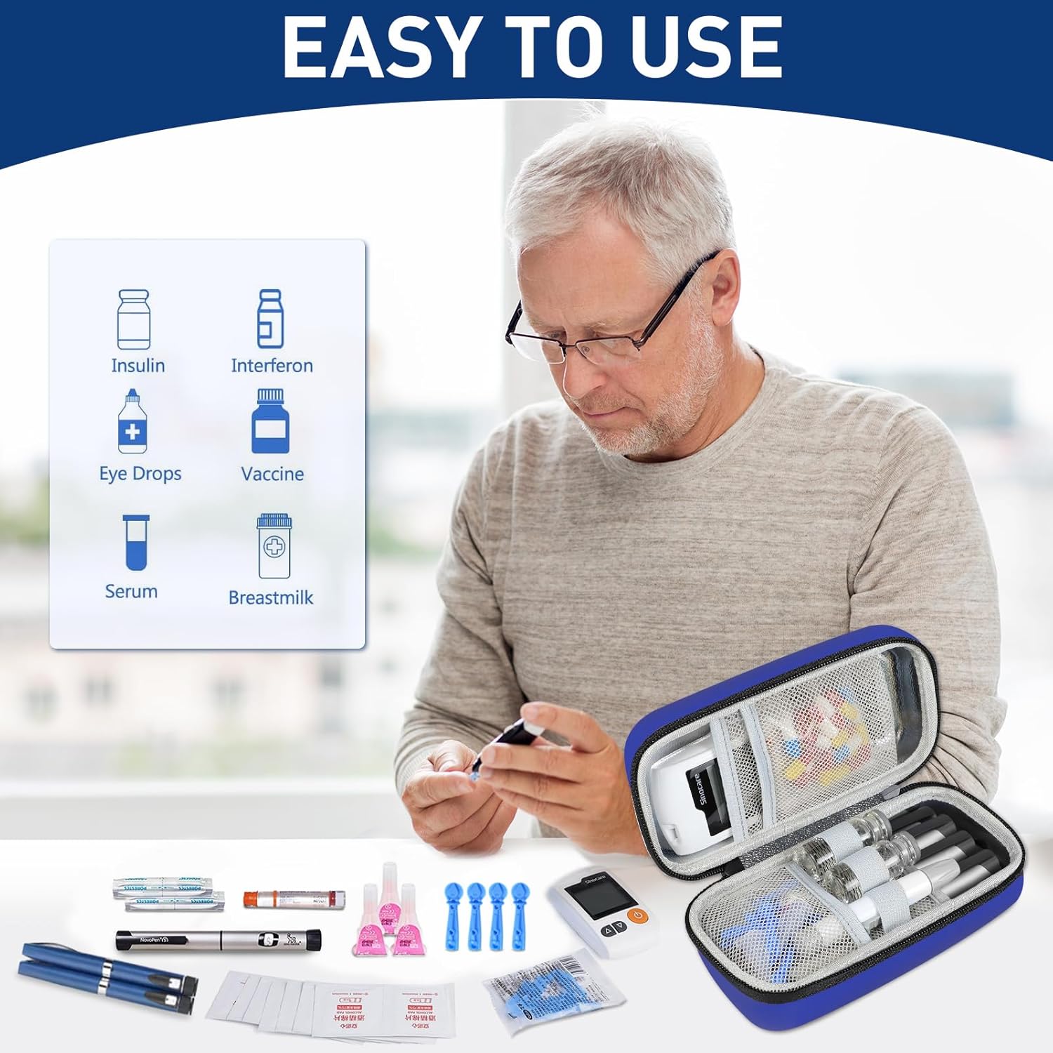 Velora™ Portable Temperature Display Medicine Travel Cooler