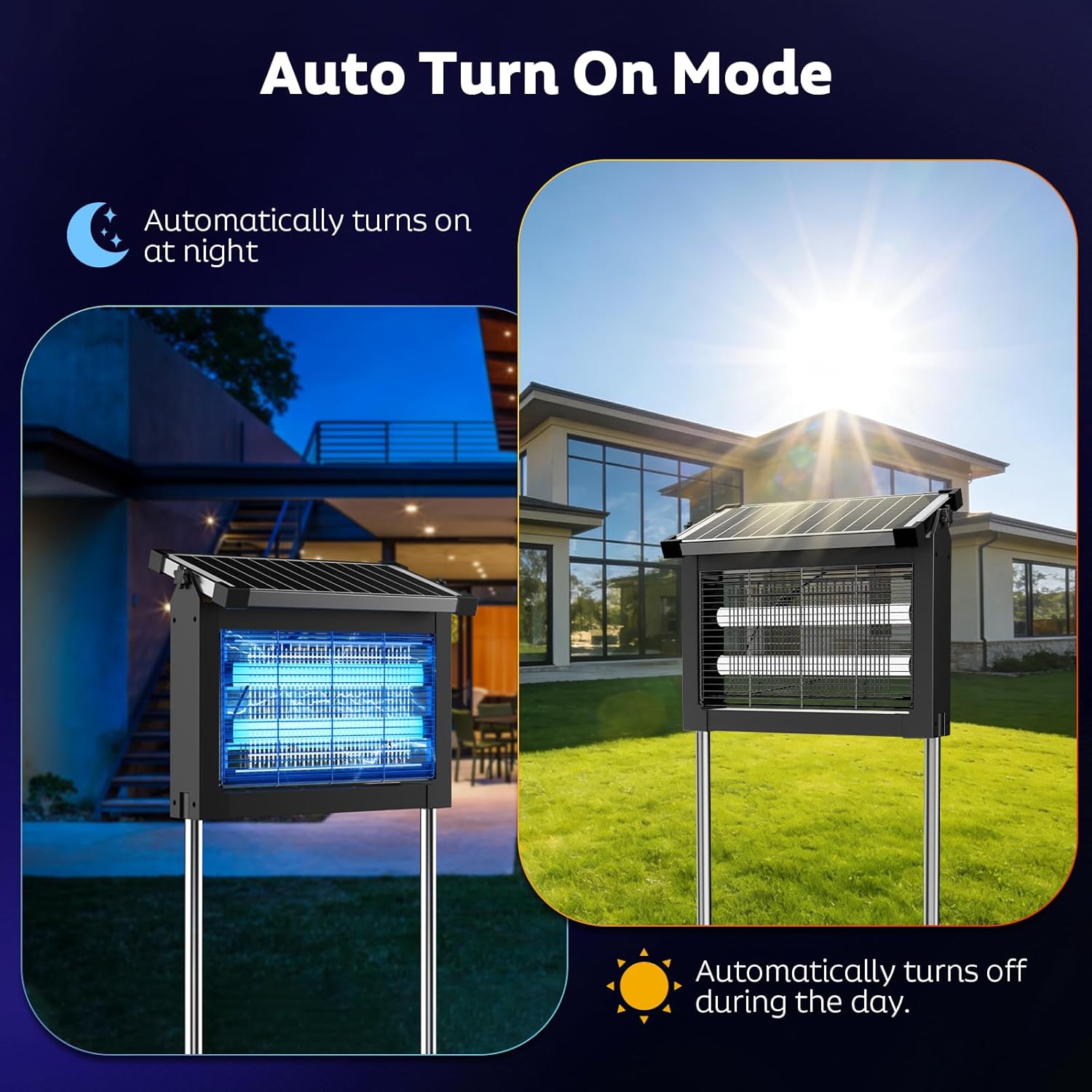 🔥Last Day: 49% OFF🔥 Solar Bug Zapper Outdoor, 4500V Mosquito Zapper Waterproof Electric Fly Zapper Rechargeable Mosquito Killer Lamp with 10W Solar Panel, Cordless Fly Trap for Backyard, Patio, Garden, RV, Camping