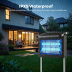 🔥Last Day: 49% OFF🔥 Solar Bug Zapper Outdoor, 4500V Mosquito Zapper Waterproof Electric Fly Zapper Rechargeable Mosquito Killer Lamp with 10W Solar Panel, Cordless Fly Trap for Backyard, Patio, Garden, RV, Camping
