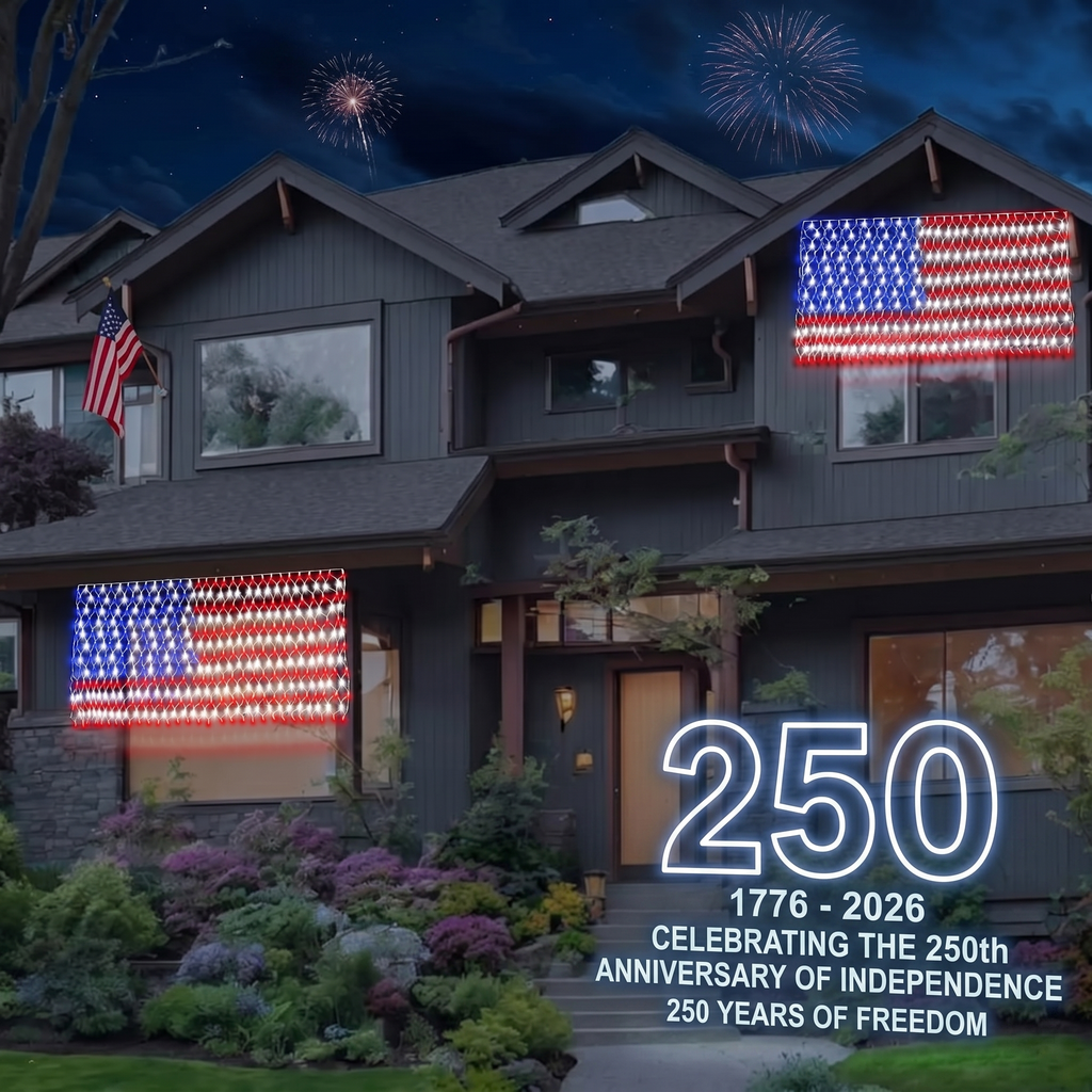 🔥Last Day: 49% OFF🔥Solar American Flag Lights Outdoor for 250th Independence Celebration 🇺🇸✨
