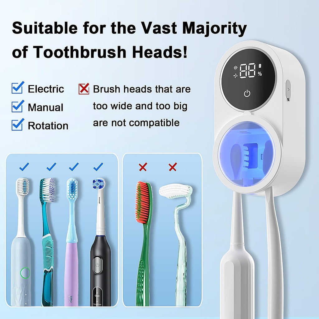 TechVelora LumiShield™ |Smart UV-C Toothbrush Sanitizer & Dryer