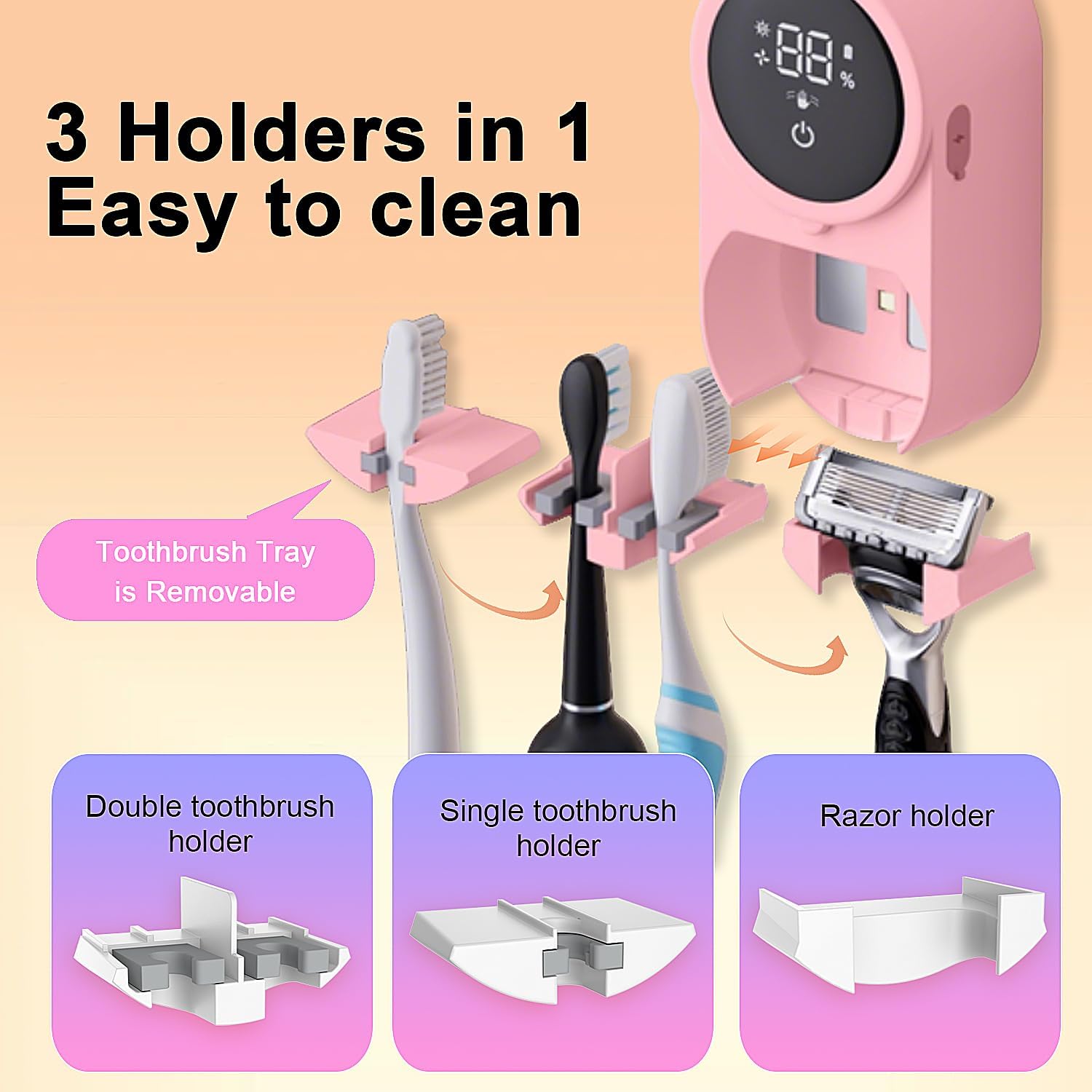 TechVelora LumiShield™ |Smart UV-C Toothbrush Sanitizer & Dryer