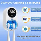 TechVelora LumiShield™ |Smart UV-C Toothbrush Sanitizer & Dryer