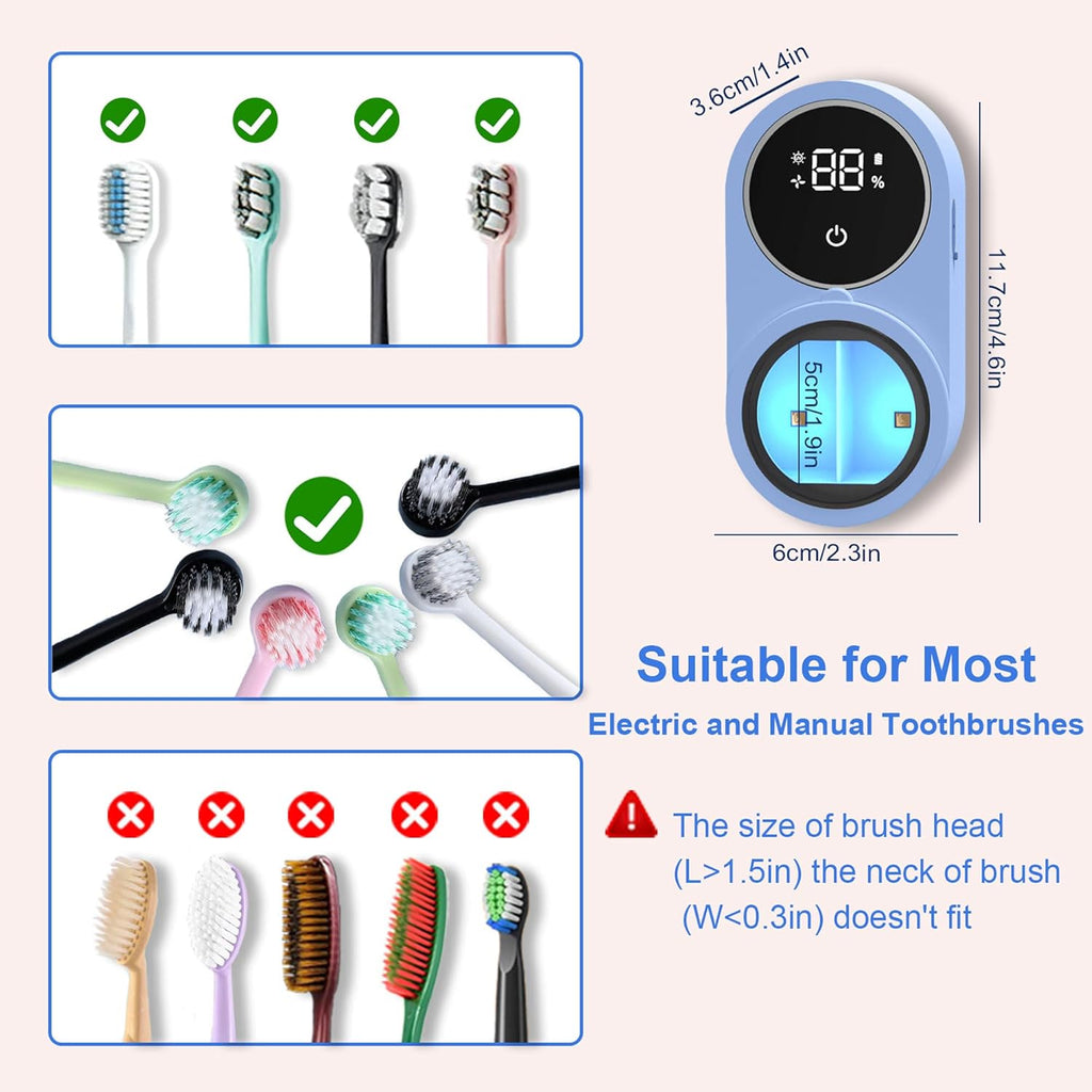 TechVelora LumiShield™ |Smart UV-C Toothbrush Sanitizer & Dryer