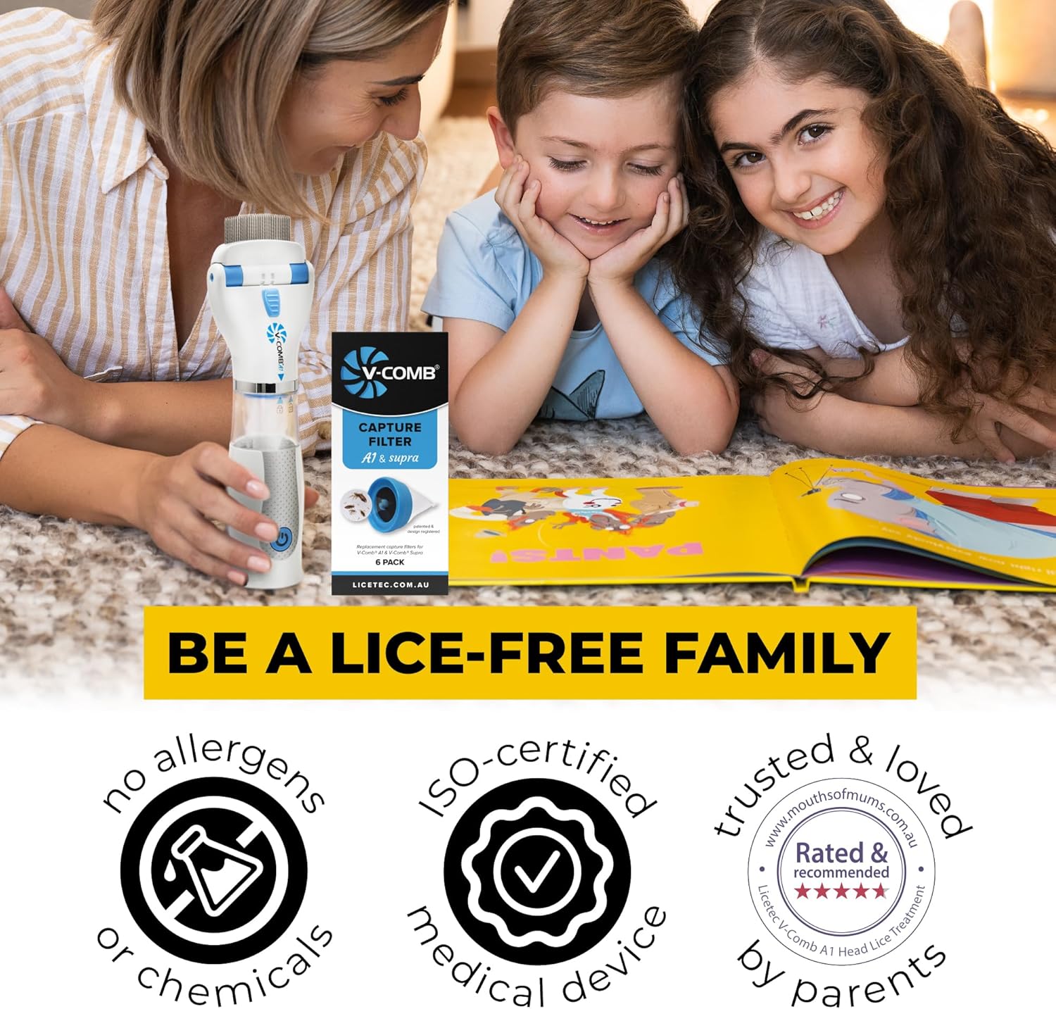 Techvelora™ LiceVac Pro – Electric Lice Comb Vacuum | Safe & Chemical-Free Lice Removal