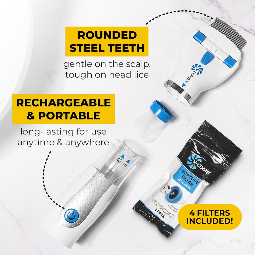 Techvelora™ LiceVac Pro – Electric Lice Comb Vacuum | Safe & Chemical-Free Lice Removal