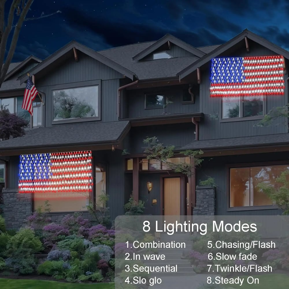 🔥Last Day: 49% OFF🔥Solar American Flag Lights Outdoor for 250th Independence Celebration 🇺🇸✨