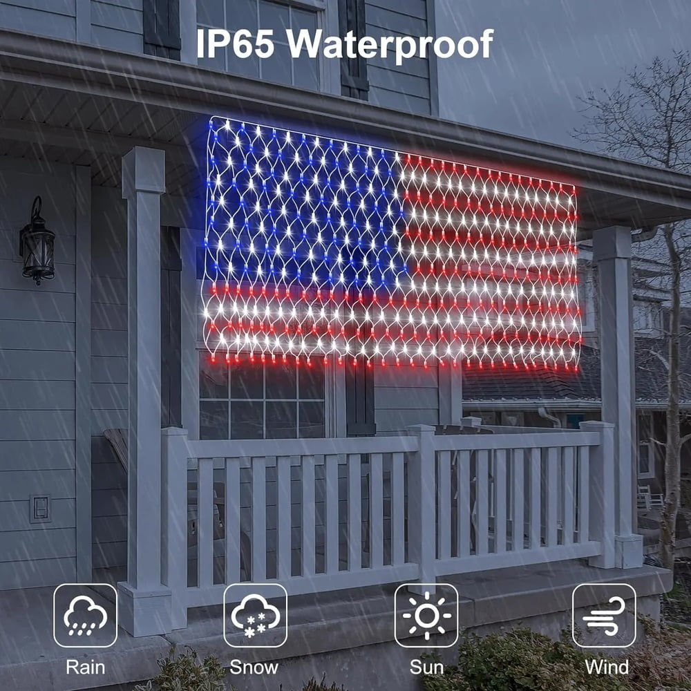 🔥Last Day: 49% OFF🔥Solar American Flag Lights Outdoor for 250th Independence Celebration 🇺🇸✨
