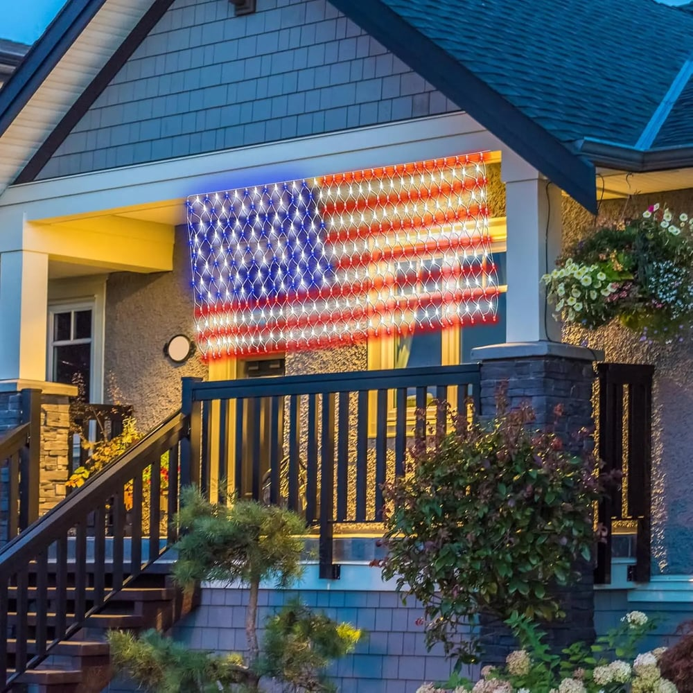🔥Last Day: 49% OFF🔥Solar American Flag Lights Outdoor for 250th Independence Celebration 🇺🇸✨