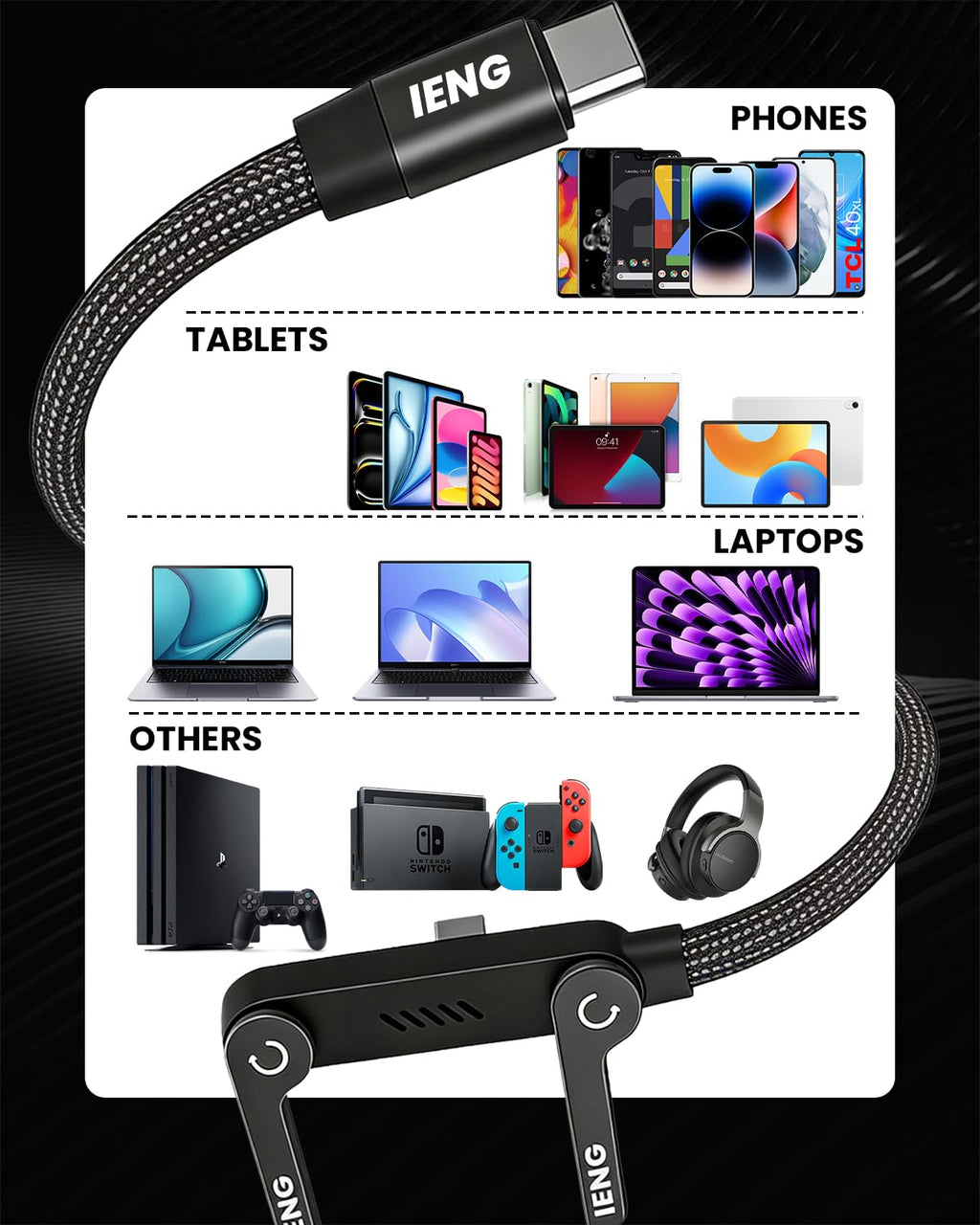 TechVelora StealthStand™ 240W USB-C Cable