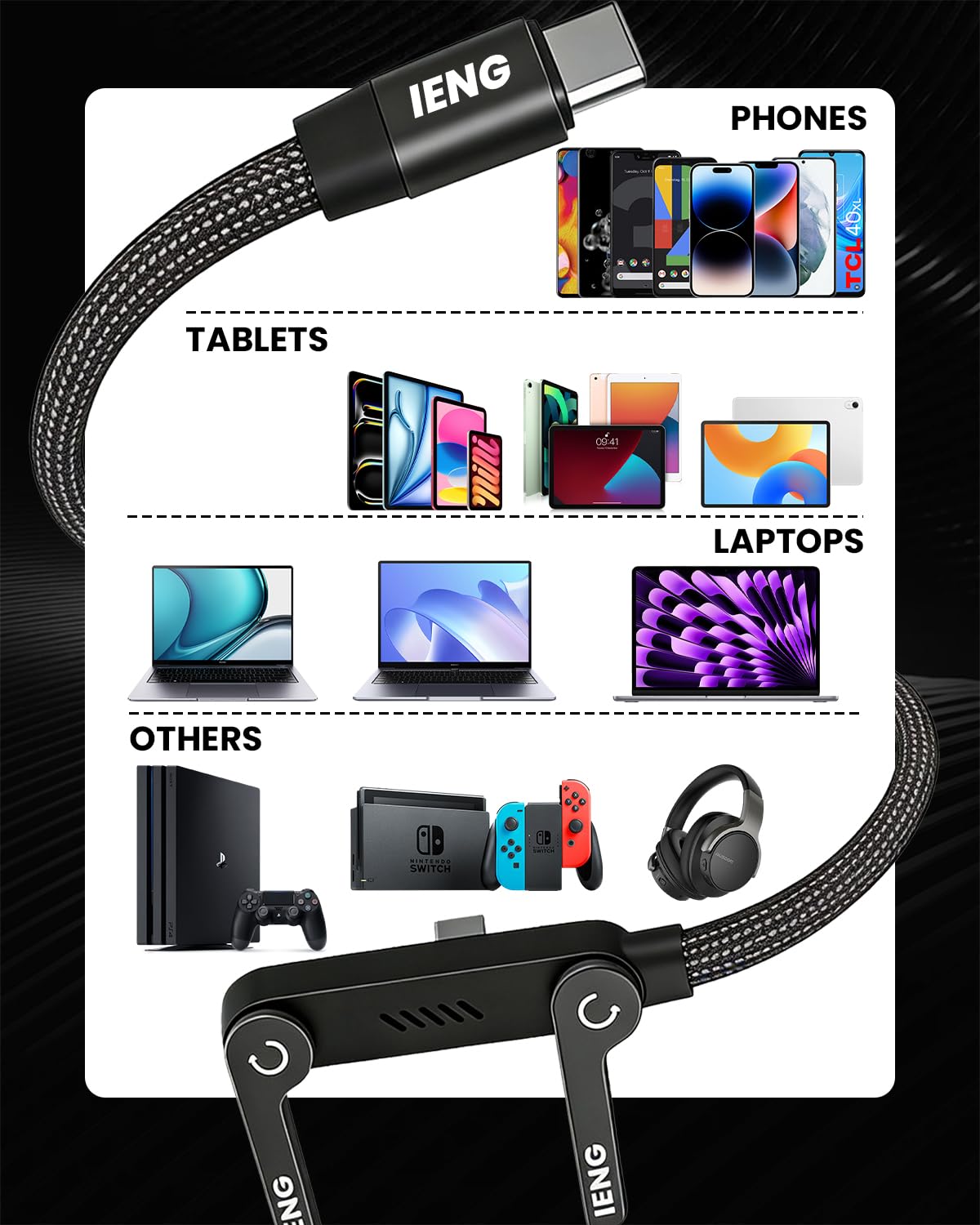 TechVelora StealthStand™ 240W USB-C Cable